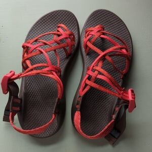 Women's Red and Brown Chacos